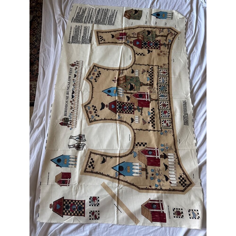 Birdhouse Bungalow Vest Sewing Kit Panel Fabric DIY